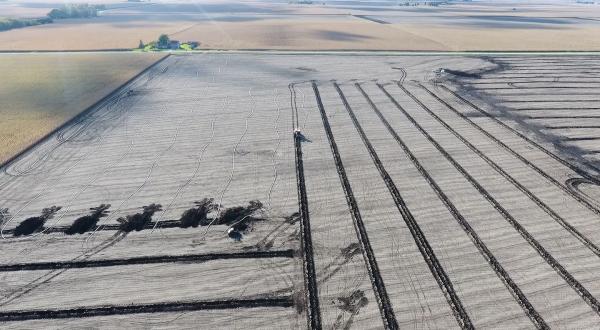 Our Wolfe drainage plow at work!